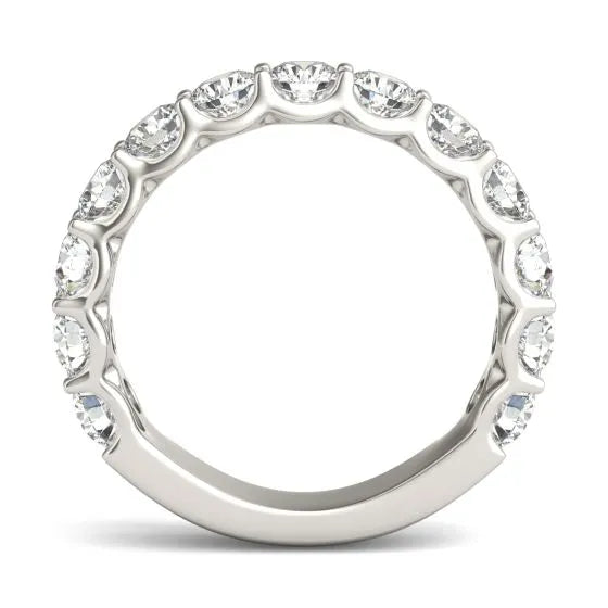 2 1/15 CTW Lab Grown Round Cut Diamond Half Eternity Ring in 14K White Gold - G-VS