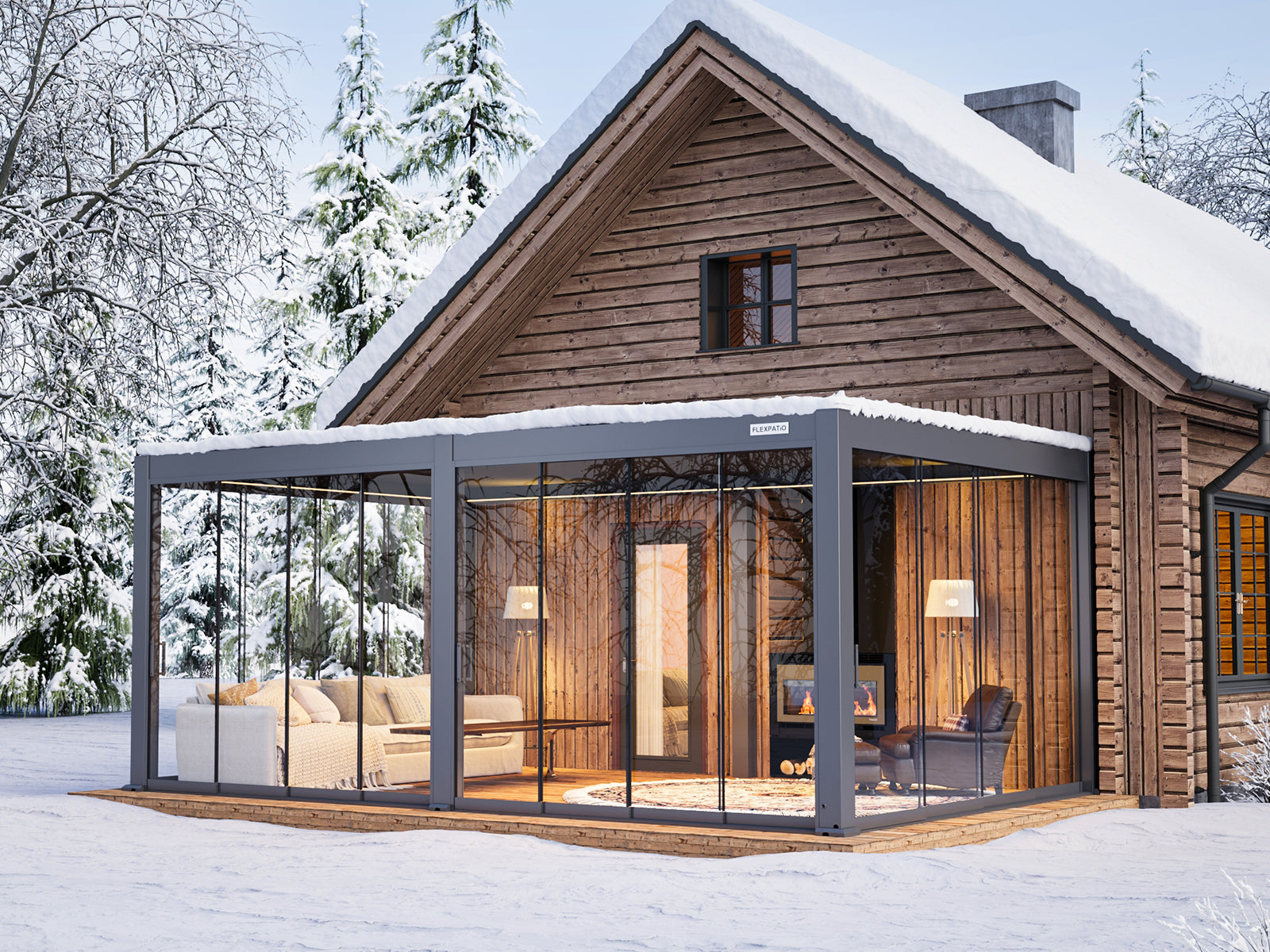 Glass Doors for Gen 1 Pergola (Square handle)
