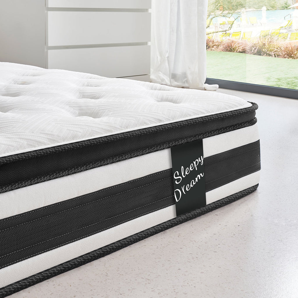Full Size Hybrid Mattress Breathable Cool Knitted Fabric Cover