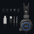Auriculares USB para ordenador, auriculares con cable para juegos