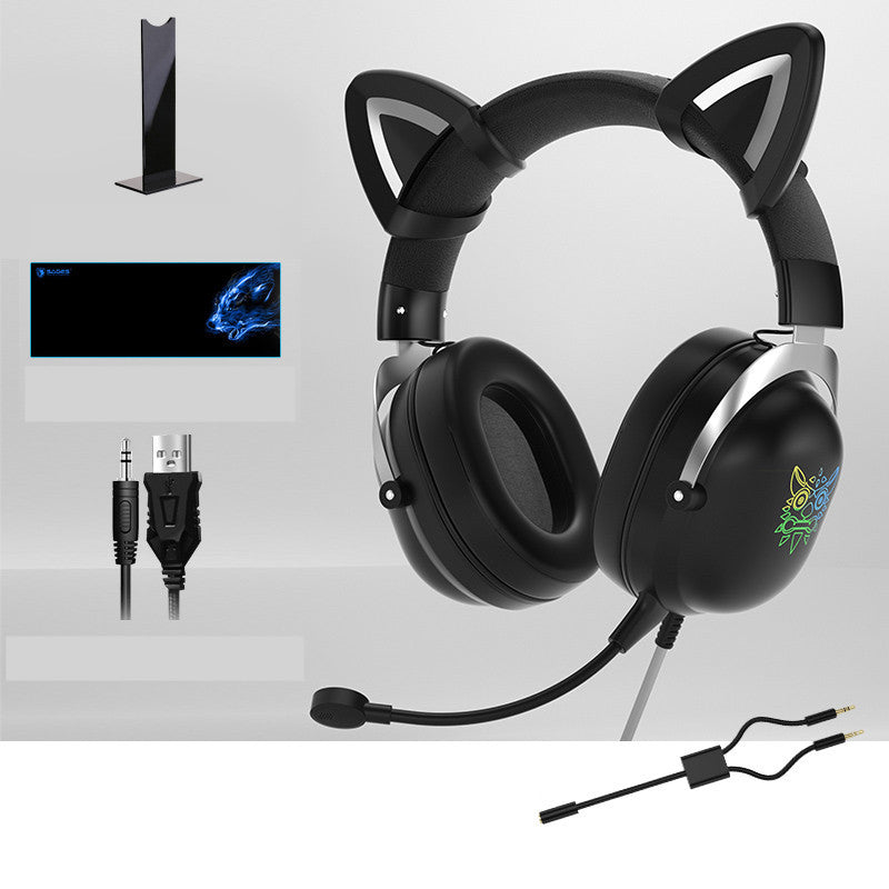 Auriculares de ordenador con cable para gaming, bonitos para chicas