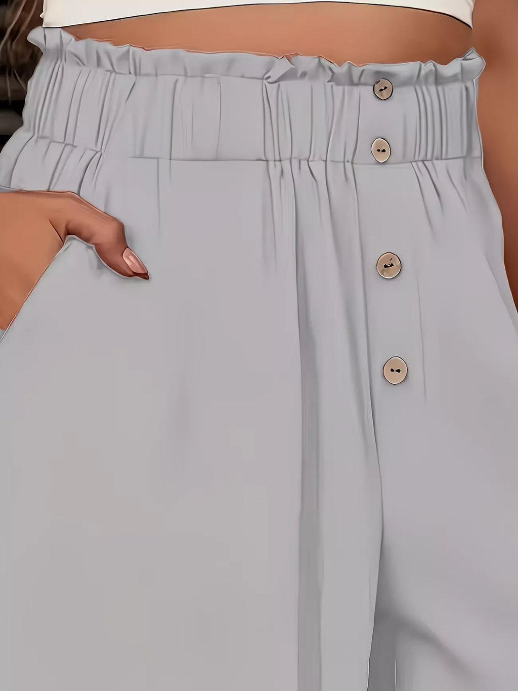 Pantalones de pernera ancha de talle alto