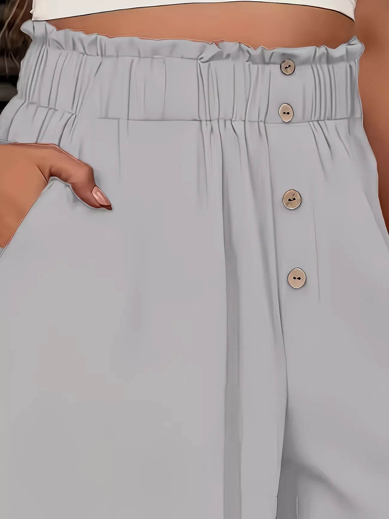 Pantalones de pernera ancha de talle alto