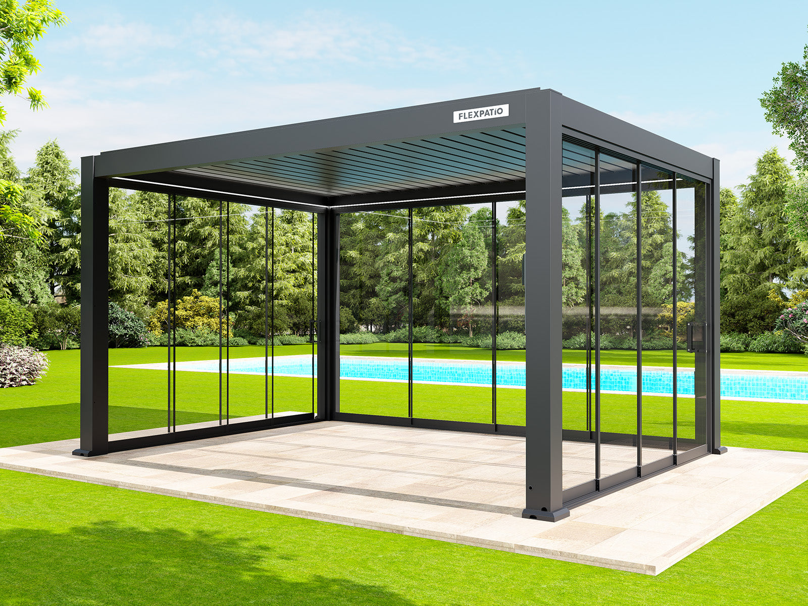 Glass Doors for Gen 1 Pergola (Square handle)