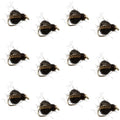 Bead Head LaFontaine Black Deep Sparkle Caddis Pupa - 12 Flies Size 18