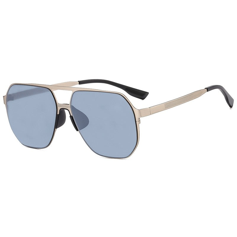 Men's Vintage Stainless Steel Frame Polarized Sunglasses