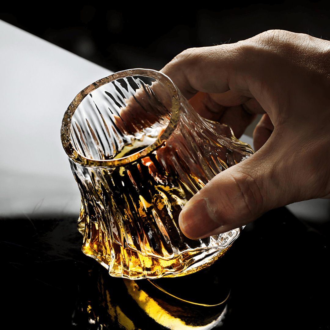 Vaso de whisky de cristal japonés Yama