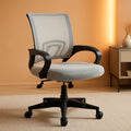 Silla de oficina ergonómica de malla con soporte lumbar, gris