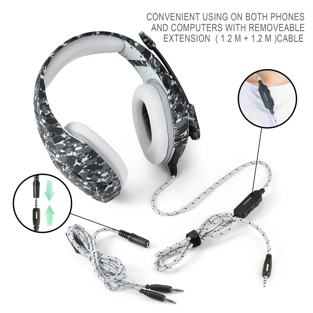 Auriculares para juegos con camuflaje de destrucción