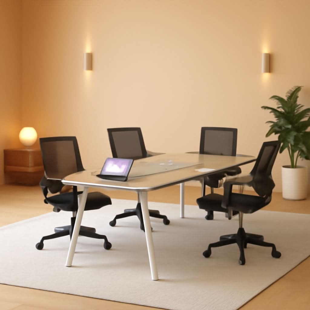 Ergonomic Black Mesh Office Chairs 4 Pack Lumbar Support