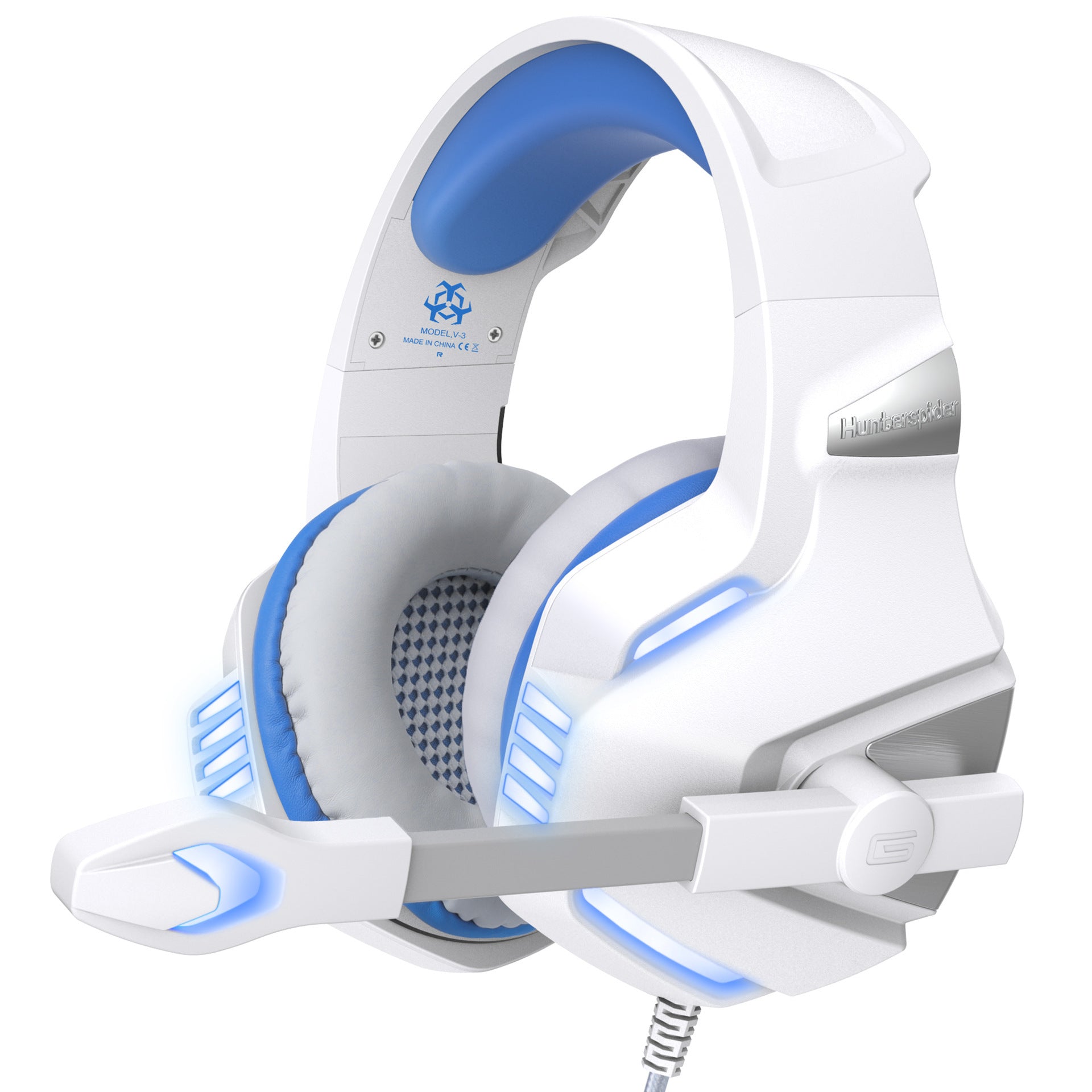 Auriculares para juegos de PS4 con cable luminosos montados en la cabeza