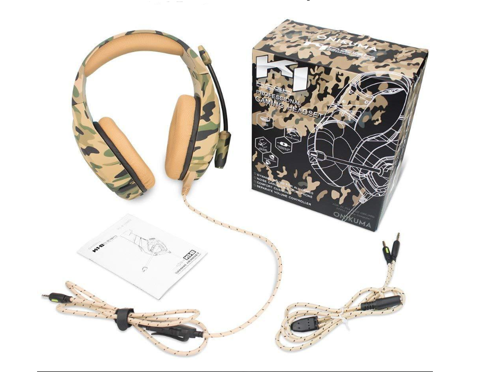 Auriculares para juegos con camuflaje de destrucción