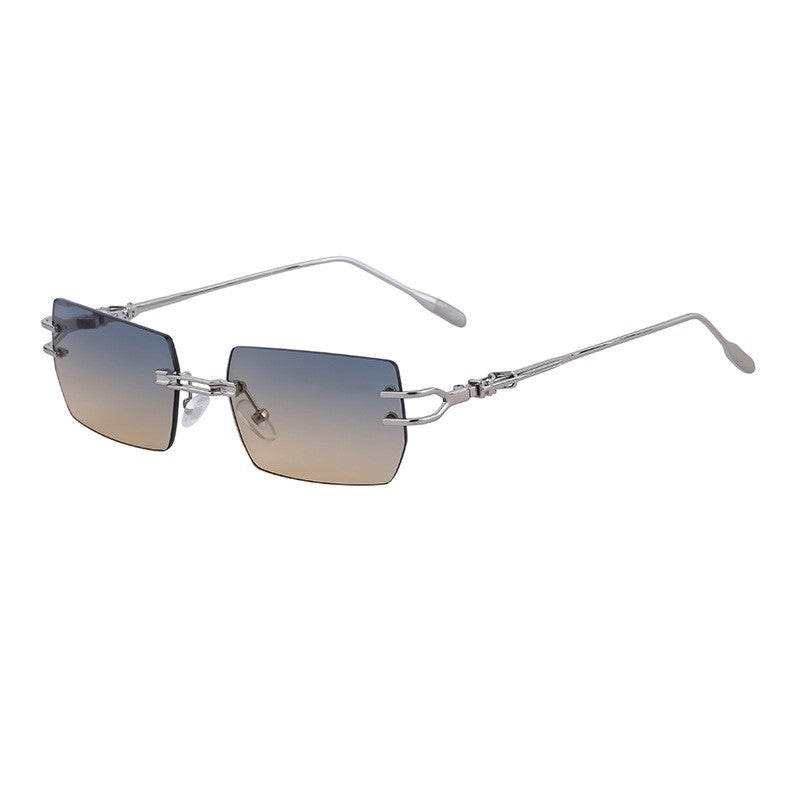 Women's Rimless Cut-Edge Square Sunglasses