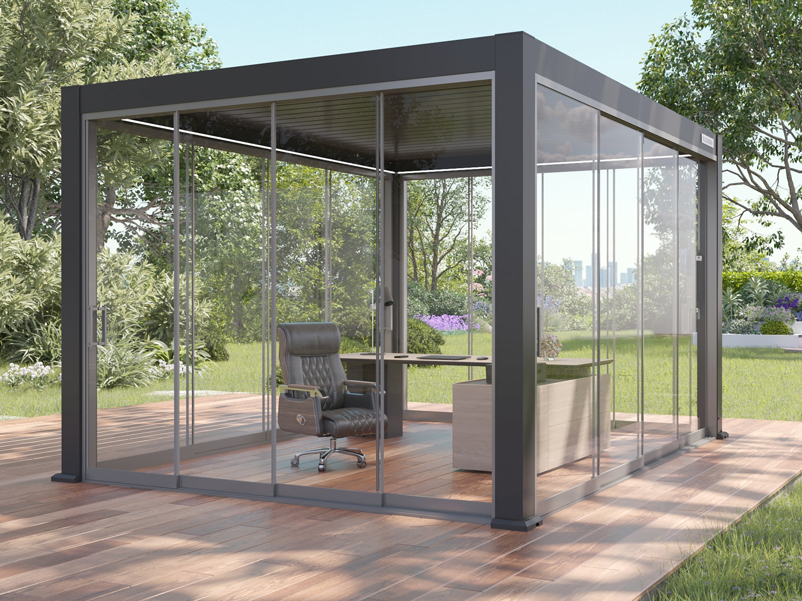 Glass Doors for Gen 1 Pergola (Square handle)