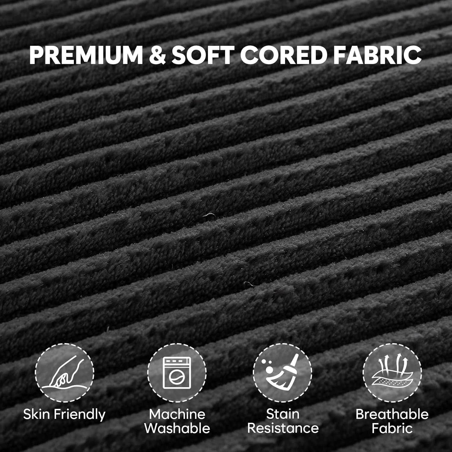Sofá cama plegable convertible negro con almohada incluida