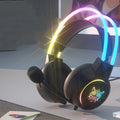 Auriculares para juegos con cable, con iluminación y diseño de moda