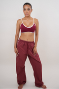 Acepto el cambio con gracia Pantalón rojo versátil de corte relajado