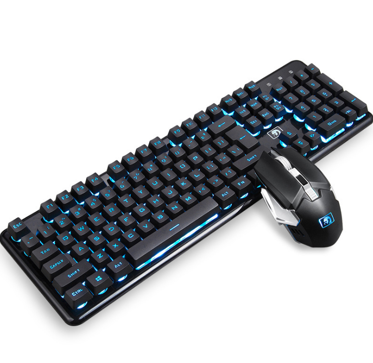 Conjunto de teclado y ratón inalámbricos para juegos ligeros con sensación mecánica