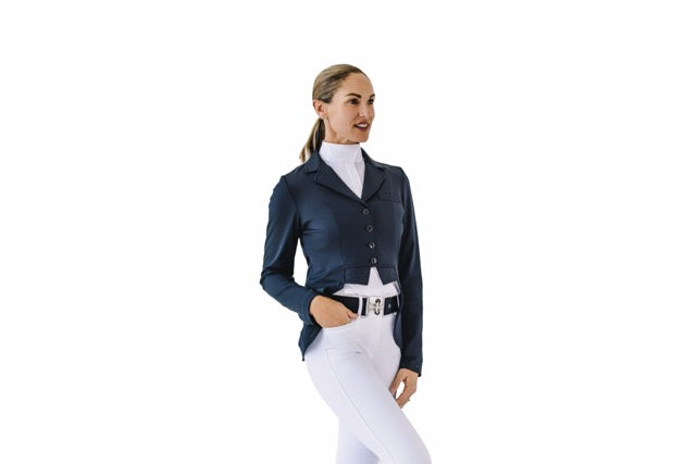 Ladies Shine Dressage Show Coat - Black