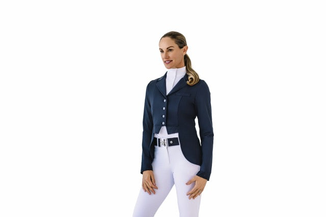 Ladies Shine Dressage Show Coat - Black