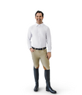 Men's Classic Long Sleeve Polo Show Shirt - White