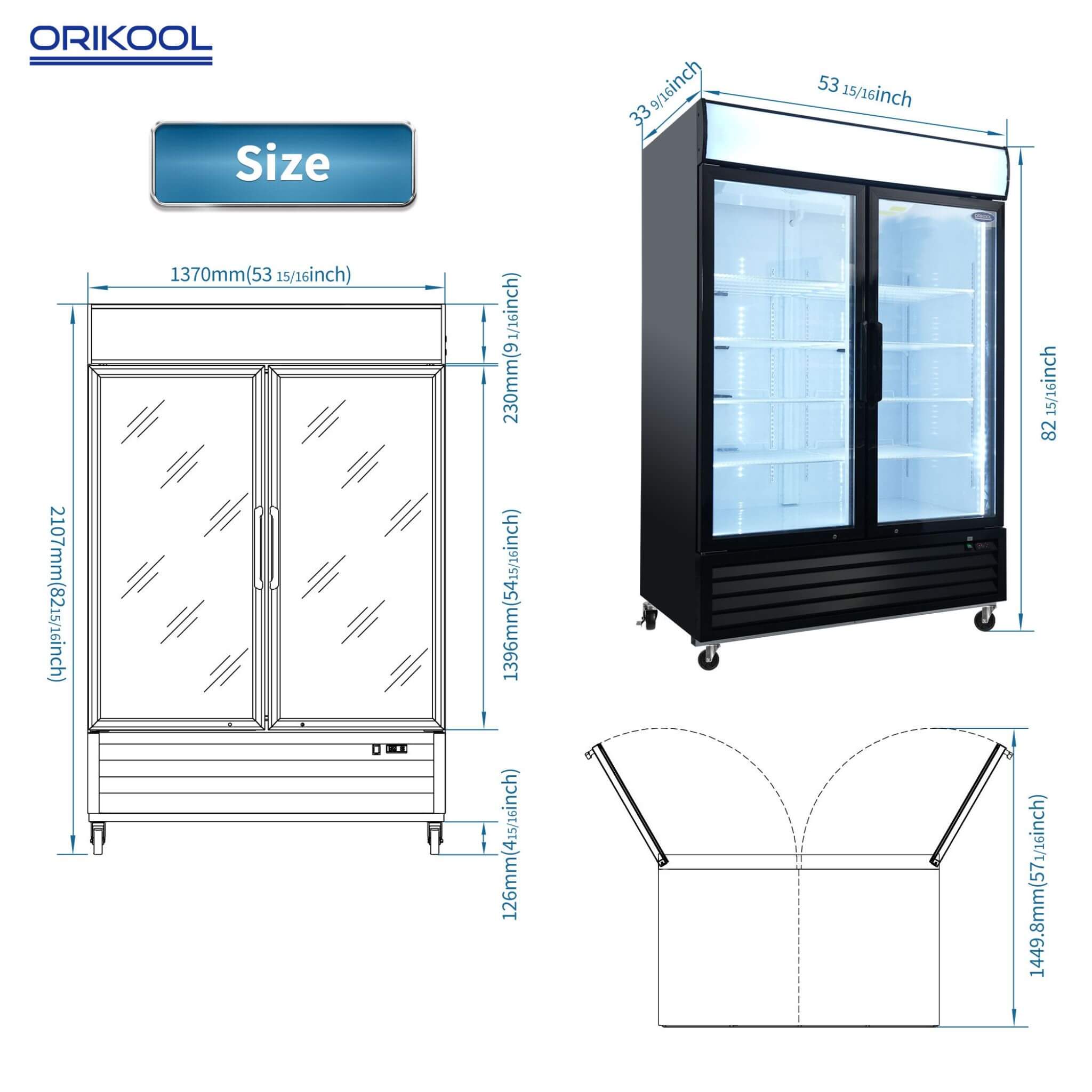 44.7 Cu.Ft Commercial Glass Door Merchandiser Freezer With LED Display (SAK39478)