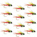 Tungsten Bead Head Nicks Prince Special Nymph Fishing Flies - 12 Flies Hook Size 16