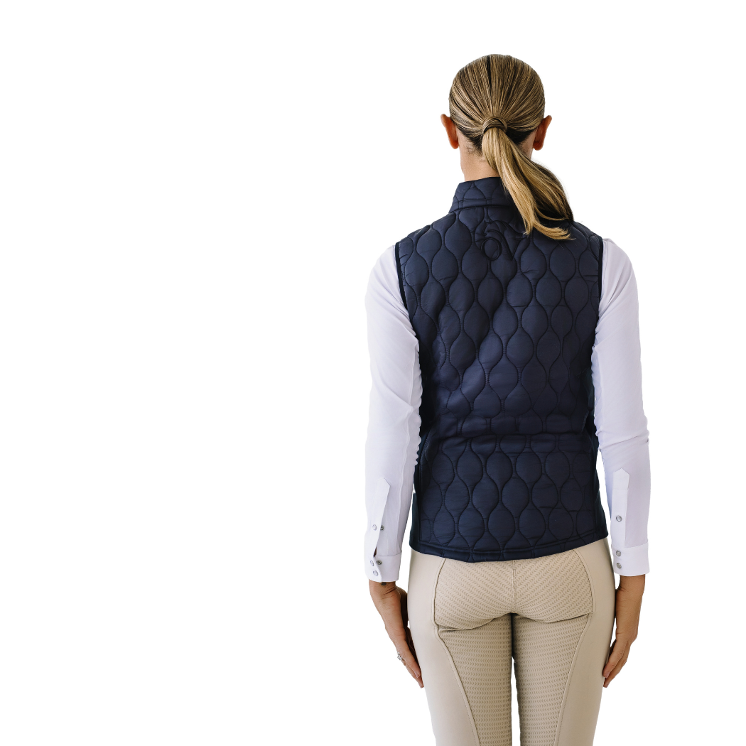 Quilted Hybrid Puffer Vest - Black