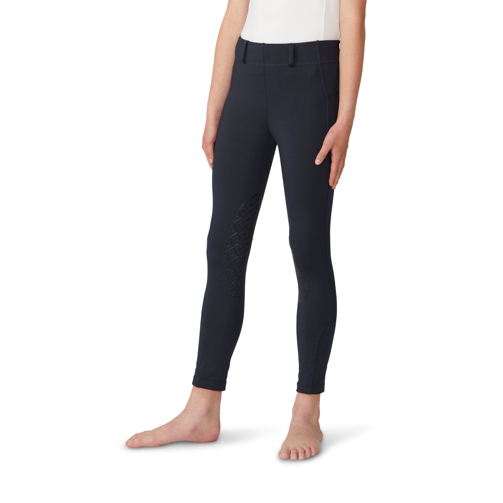 Kids' Aerowick Pull On Silicone Knee Patch Breech - Navy