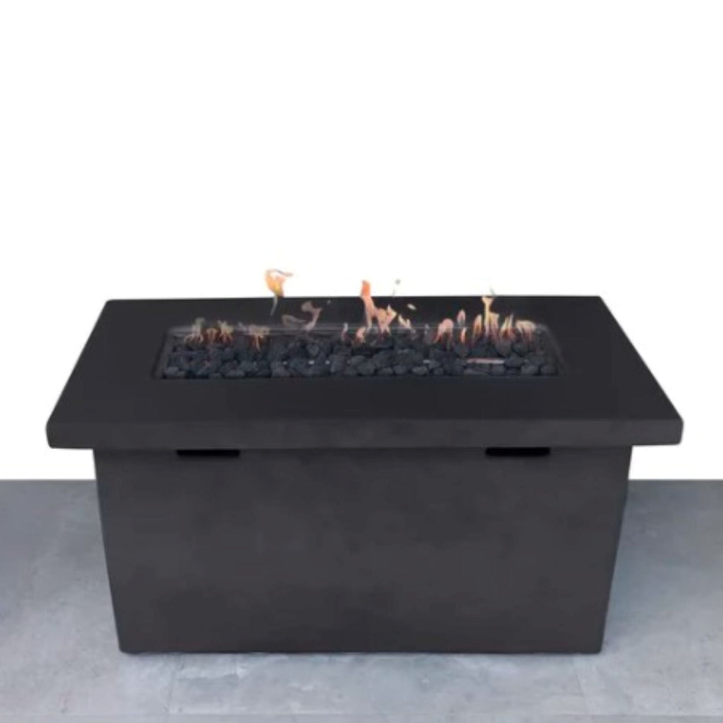 Reinforced Propane Outdoor Fire Pit Table Durable Construction - Charcoal
