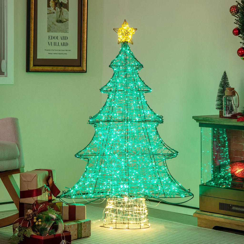 4 Feet Lighted Artificial Christmas Tree with 520 LED Lights and Top Star
