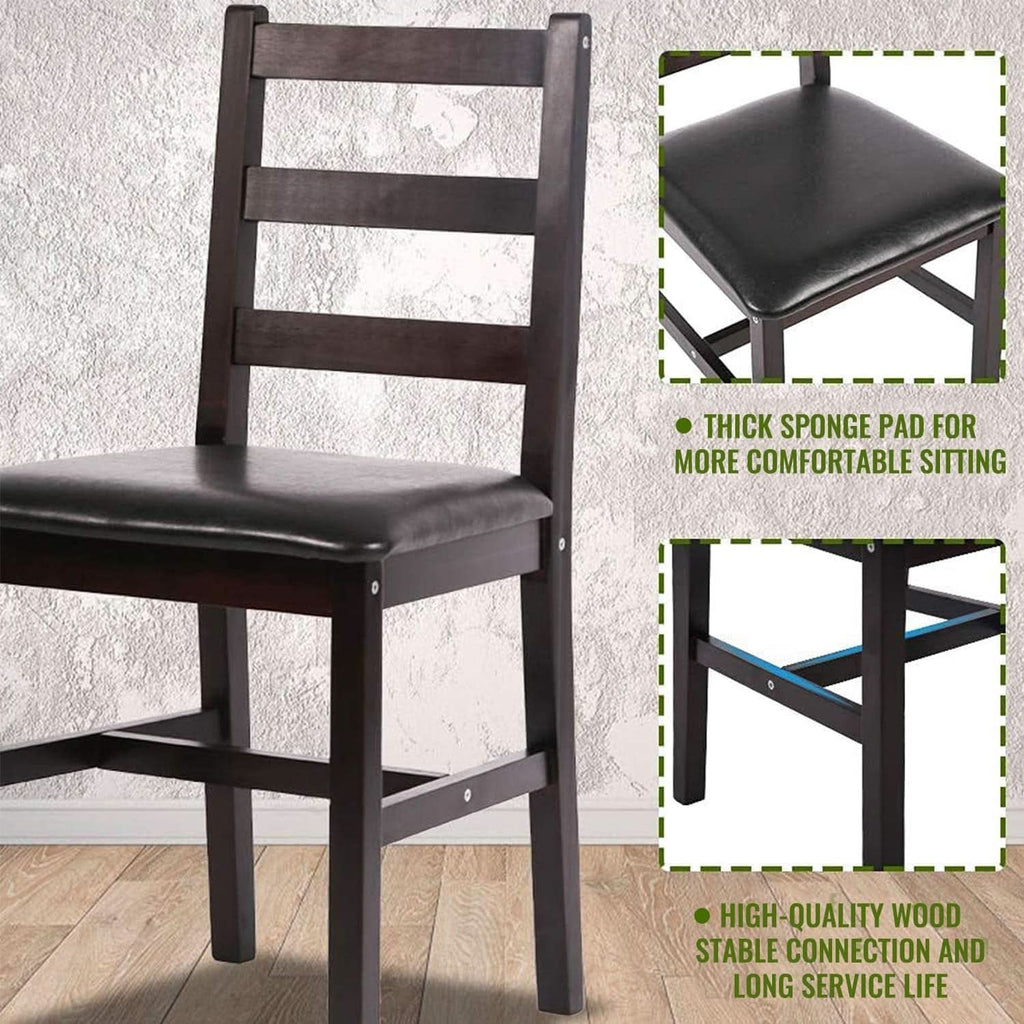 Mesa de comedor de madera maciza de lujo, premium, marrón para cuatro