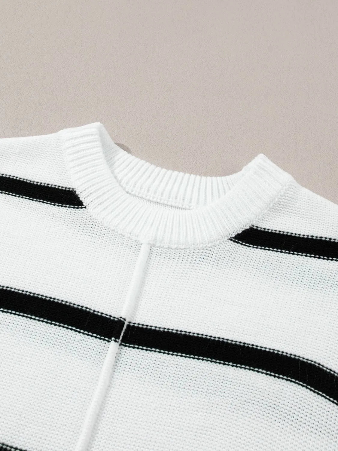 Striped Batwing Sleeve Knit Top