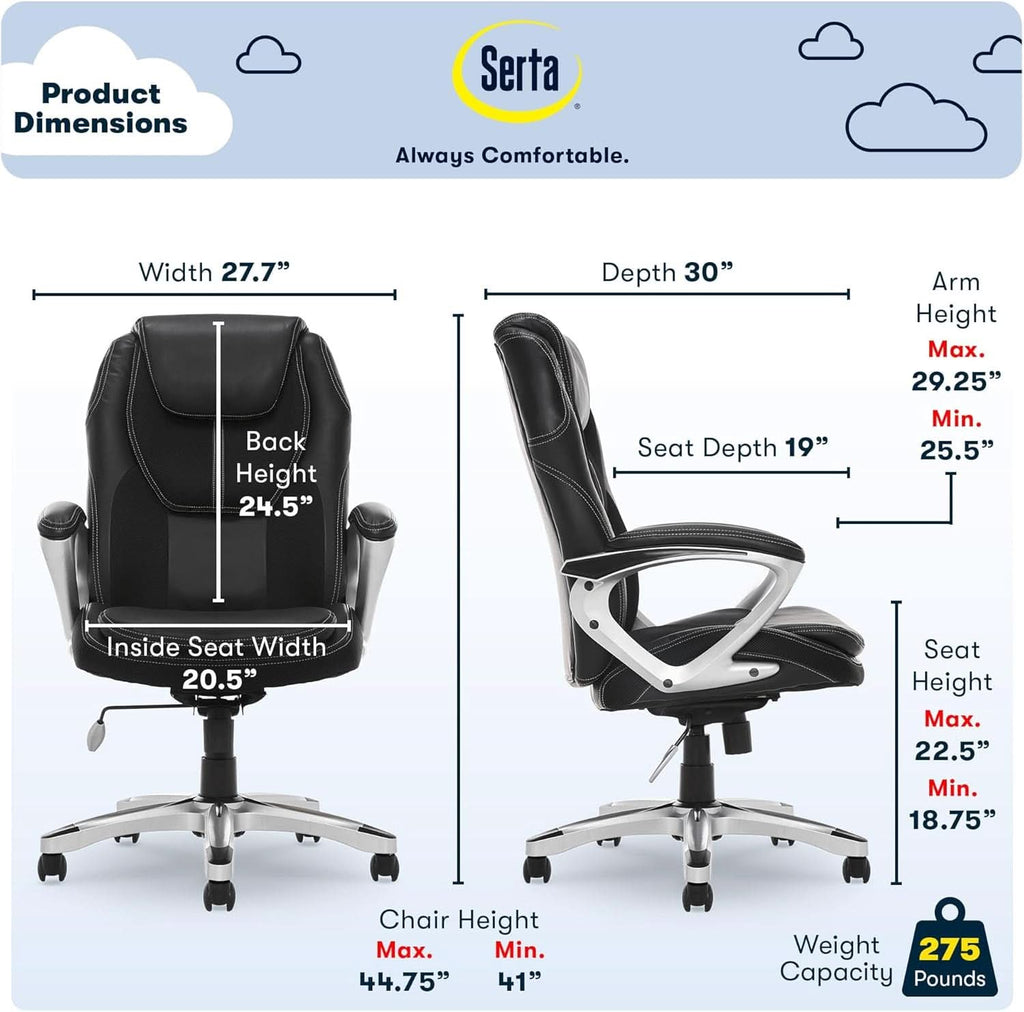 Sillón Ejecutivo Amplify Negro Con Soporte Lumbar