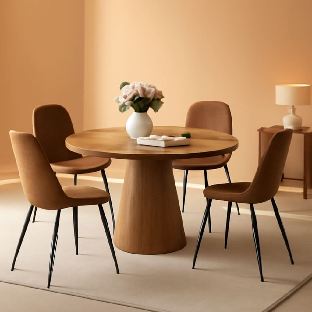 Juego de comedor redondo de lujo para cuatro personas, que ahorra espacio