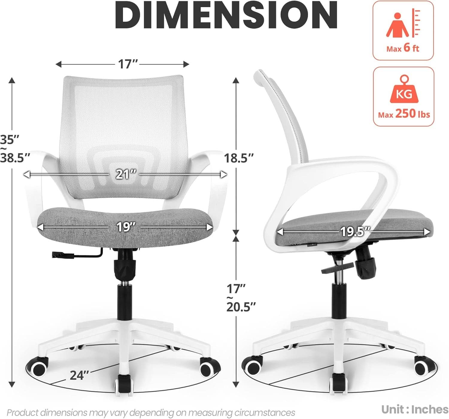 Silla de oficina ergonómica gris con respaldo de malla y soporte lumbar