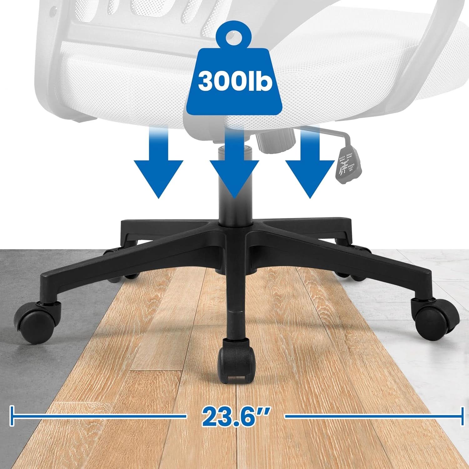 Silla de oficina ergonómica de malla con soporte lumbar, gris