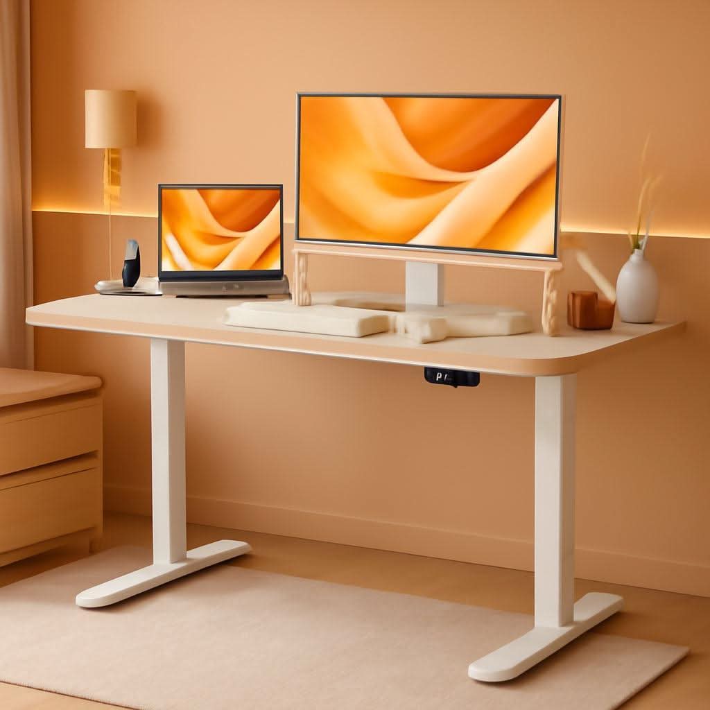 Escritorio eléctrico de pie 48x24 pulgadas, blanco, altura regulable