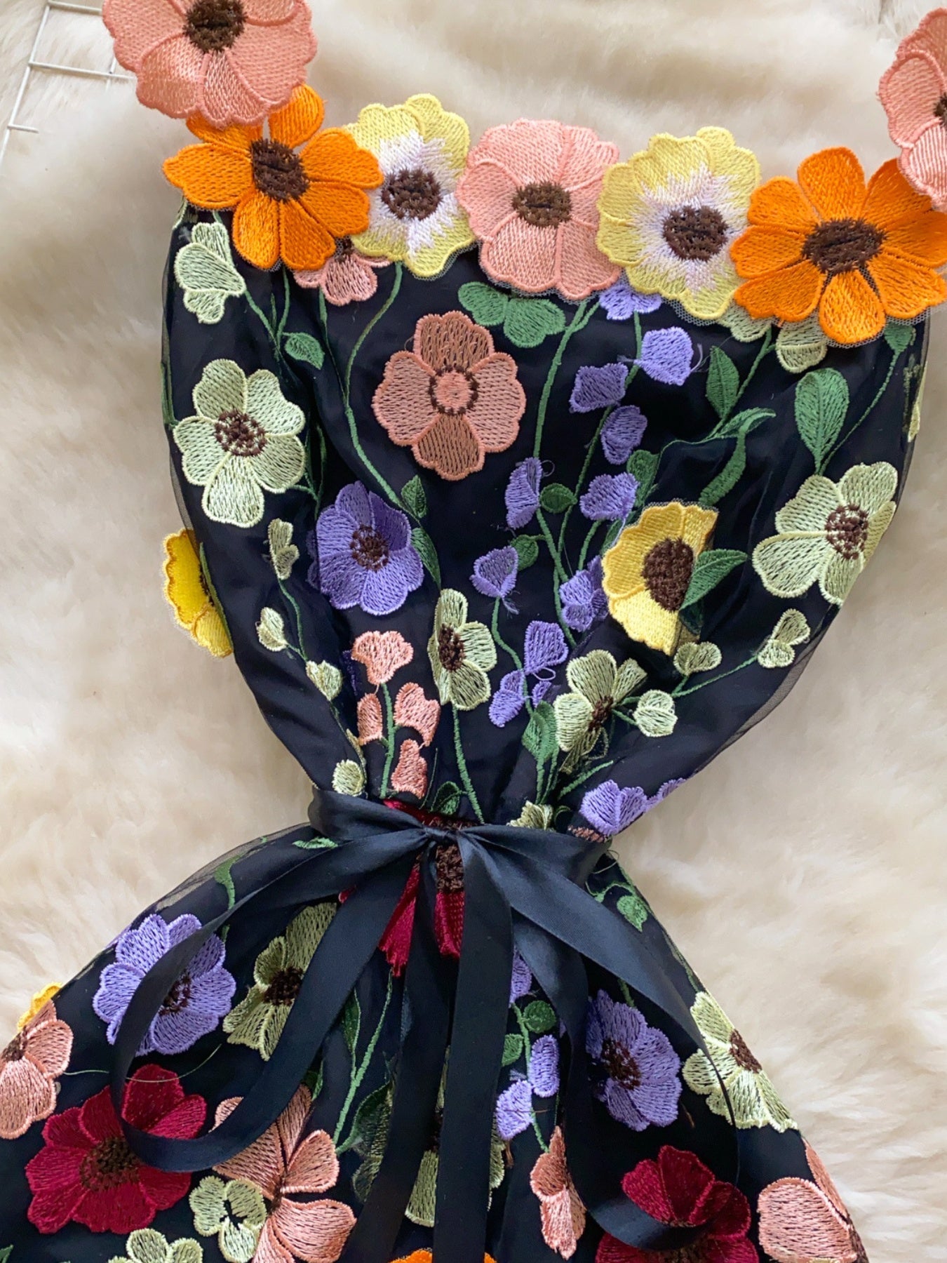 Floral Tie Waist Mini Dress