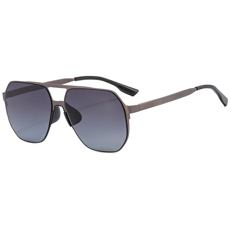 Men's Vintage Stainless Steel Frame Polarized Sunglasses