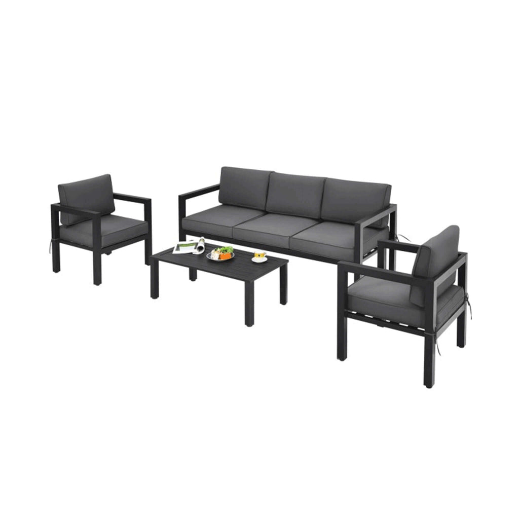 Juego de muebles de exterior de aluminio de primera calidad Alora de 4 piezas para patio trasero y piscina (SAK73532)