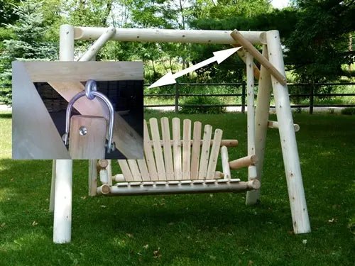 Columpio de madera con toldo para porche