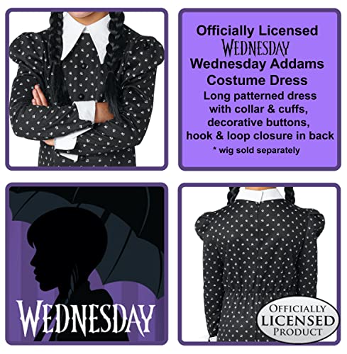 Wednesday Addams Costume Dress Girls - Gothic TV Show Halloween Outfit