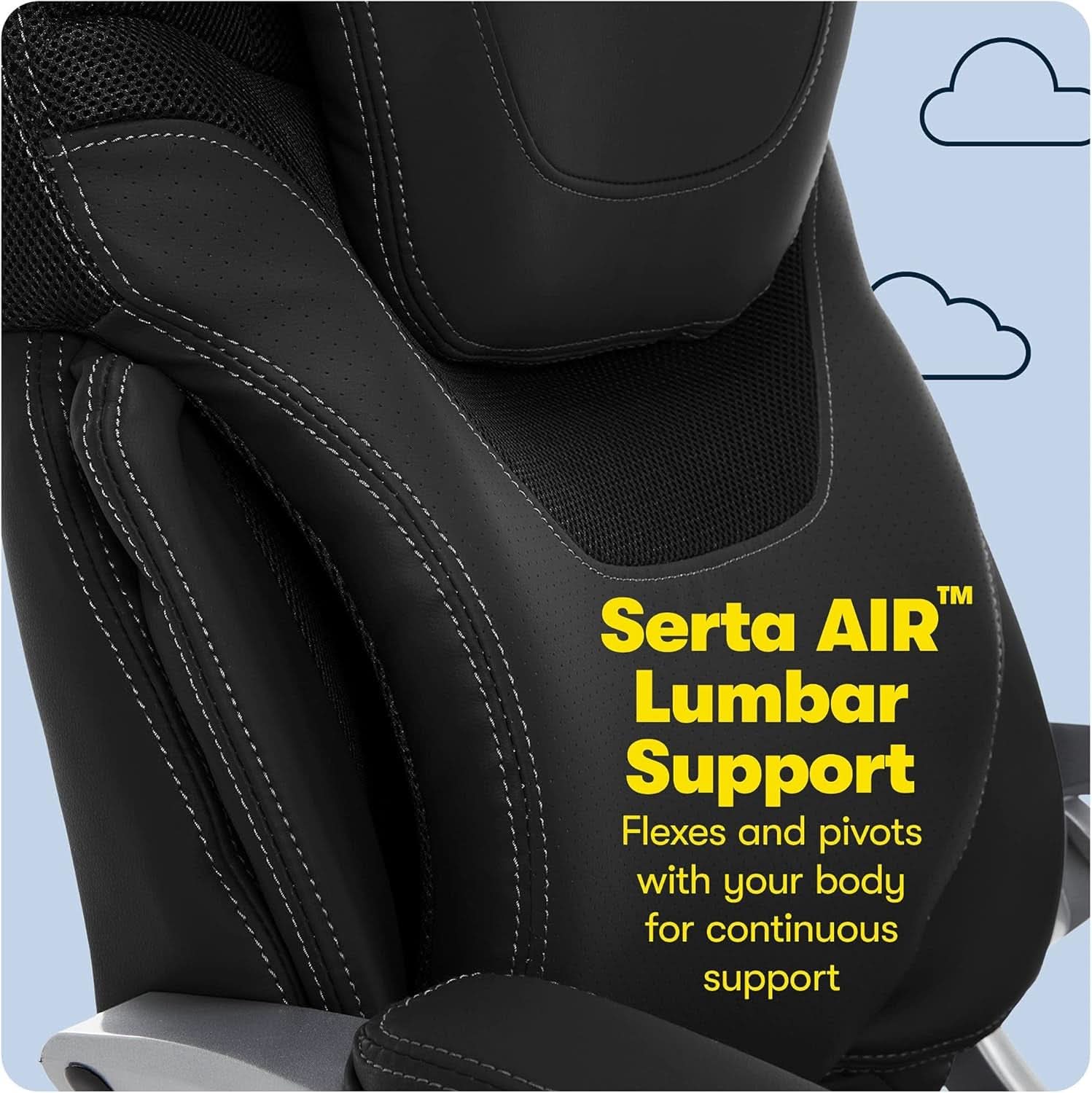 Sillón Ejecutivo Negro con Tecnología Lumbar de Aire