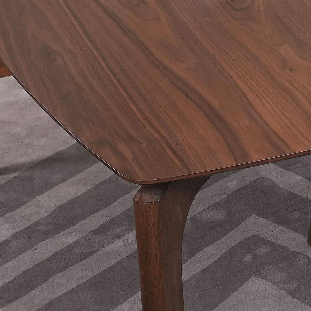 Juego de comedor contemporáneo de chapa de nogal con sillas