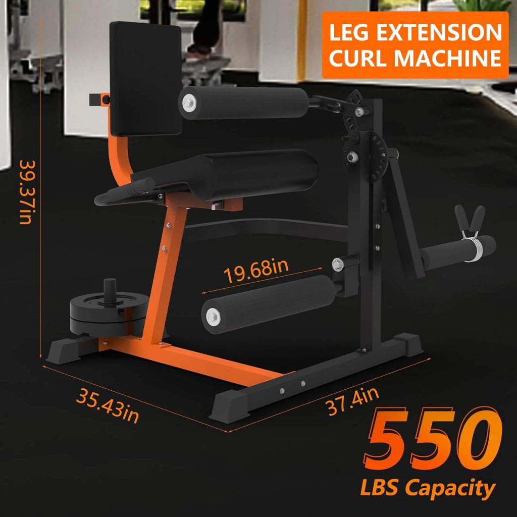 Máquina de extensión y curl de pierna para tren inferior Rovix 550LBS ajustable (SAK16390)