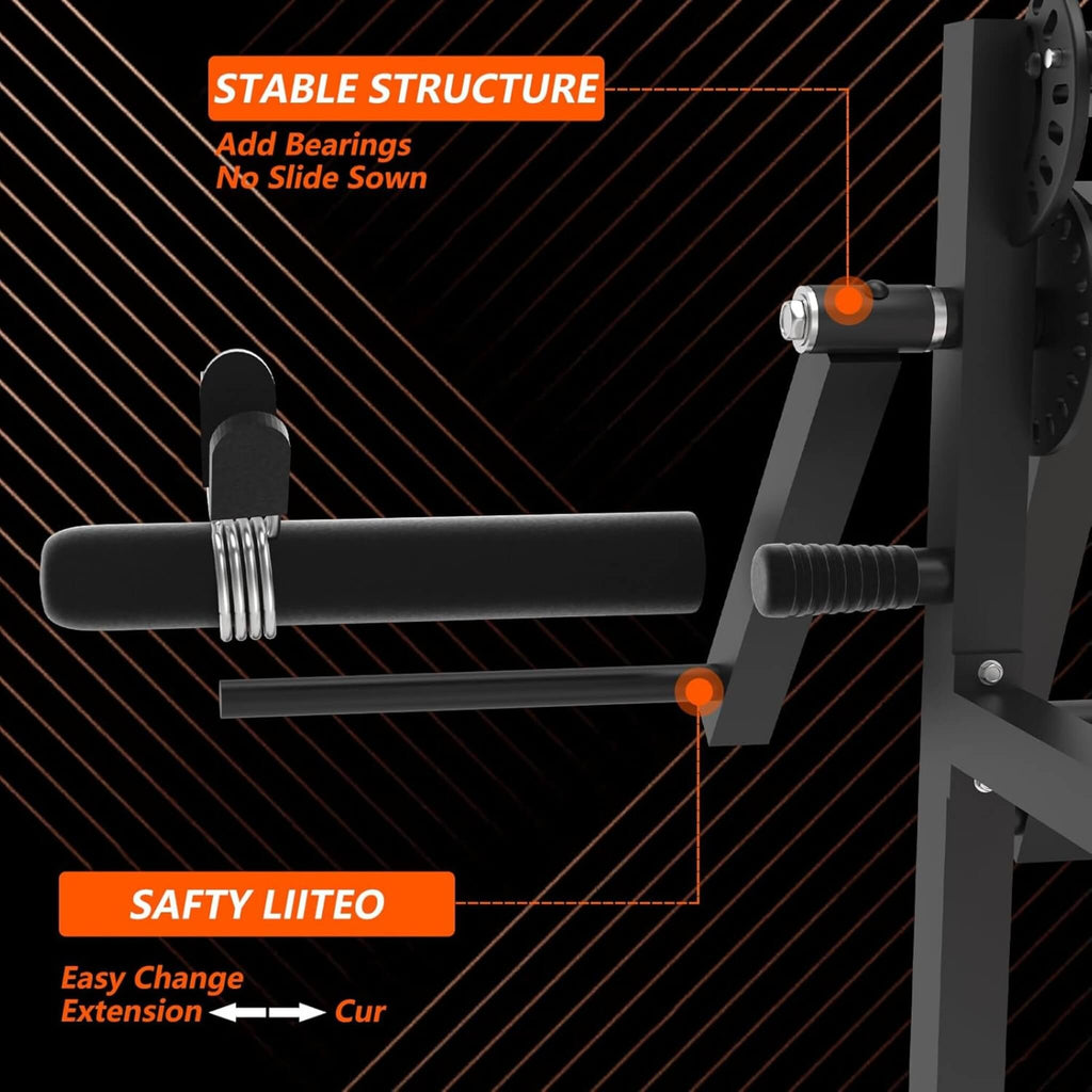 Máquina de extensión y curl de pierna para tren inferior Rovix 550LBS ajustable (SAK16390)