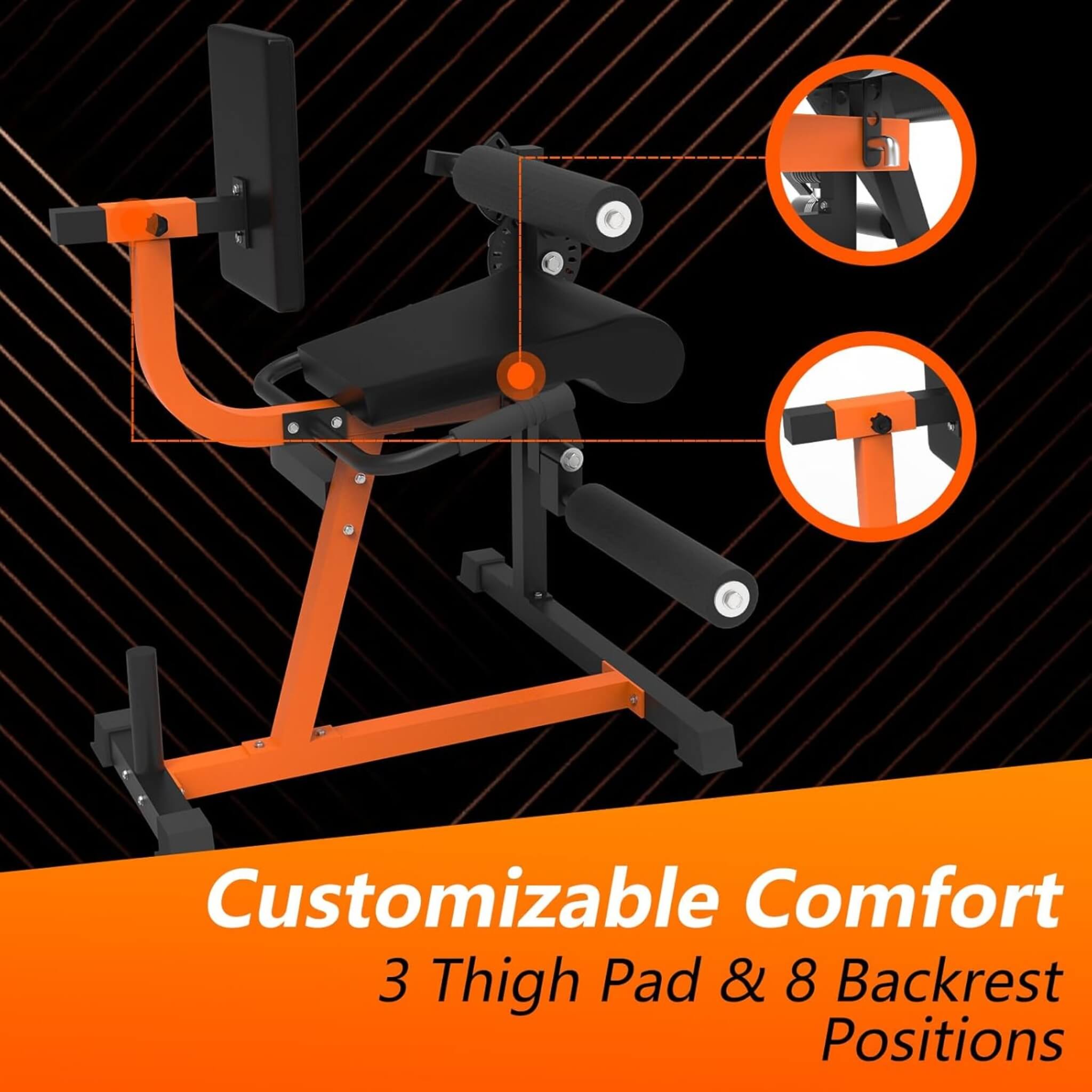 Máquina de extensión y curl de pierna para tren inferior Rovix 550LBS ajustable (SAK16390)