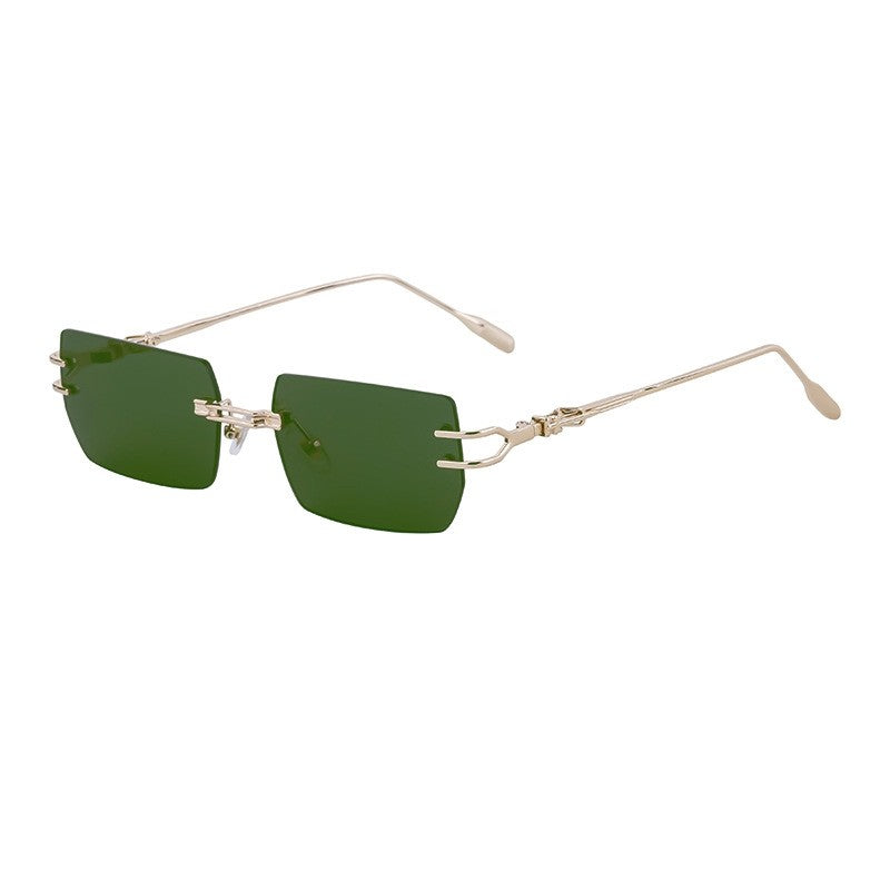 Women's Rimless Cut-Edge Square Sunglasses