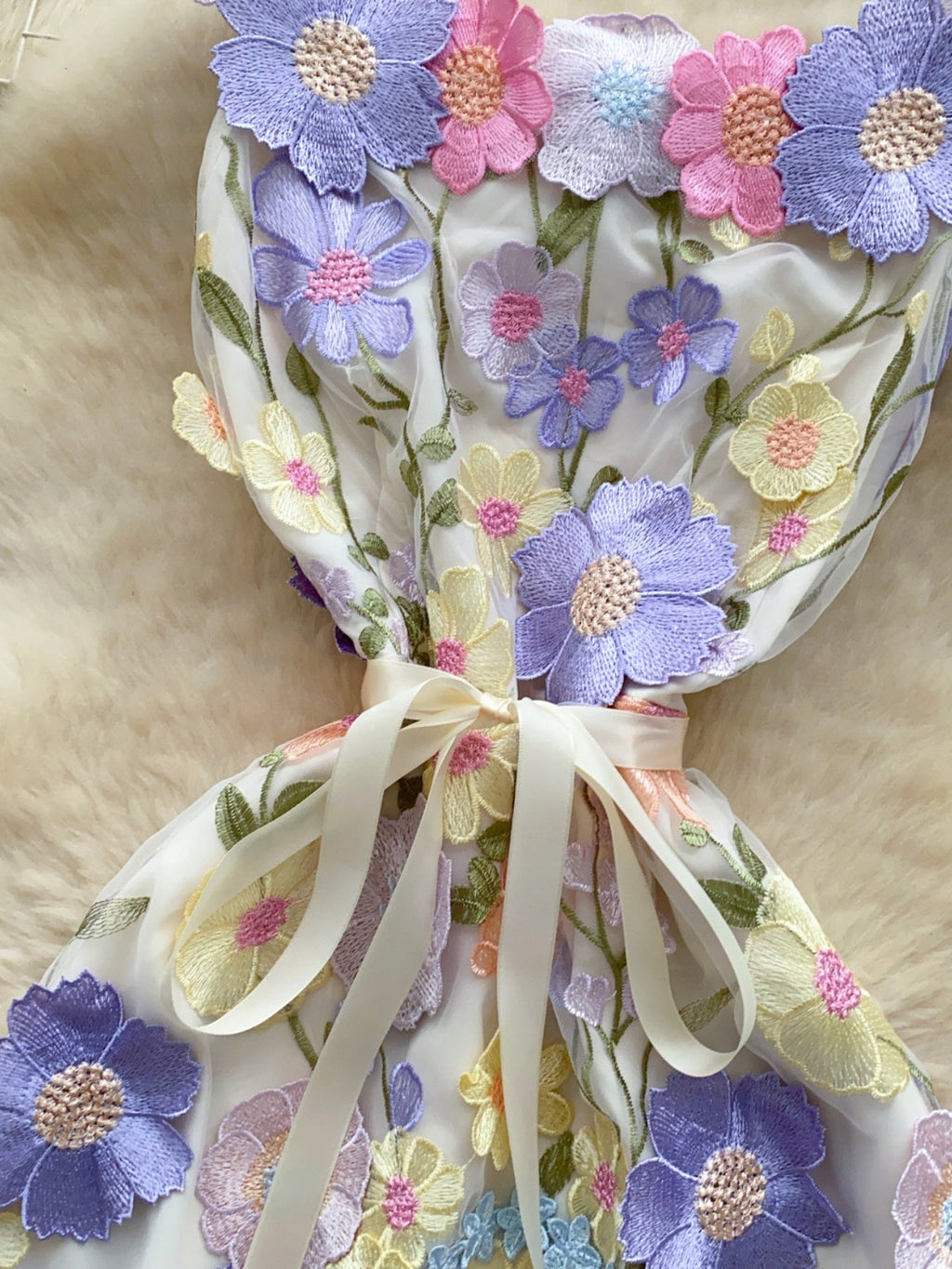 Floral Tie Waist Mini Dress